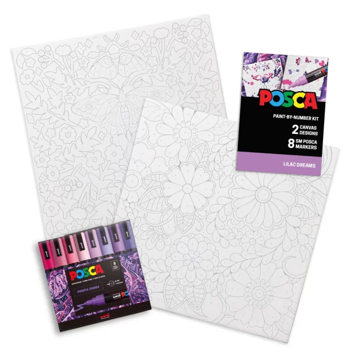 uni® POSCA® Paint-By-Number Canvas Kit, 2026 Valentine's Day