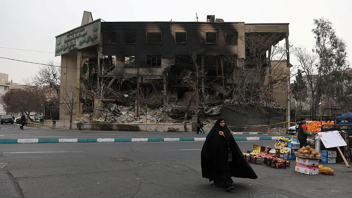 The state tax building burned during Iran's protests