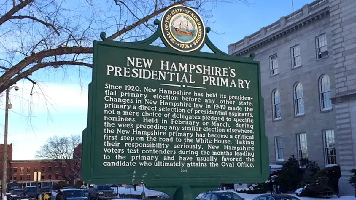 New Hampshire primary sign