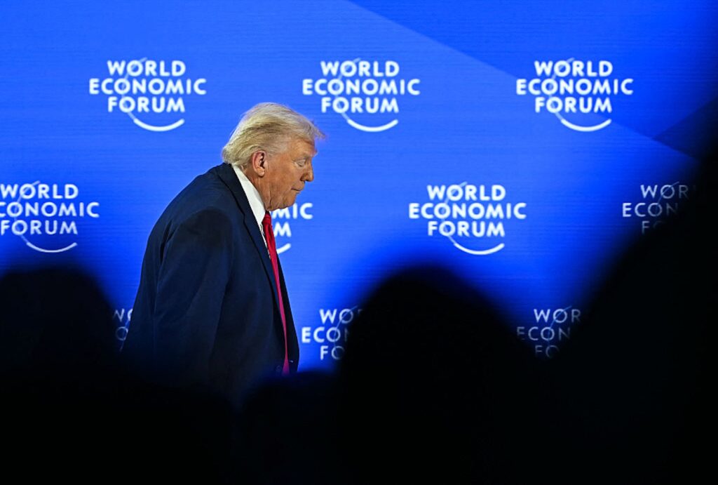 President Donald Trump during the World Economic Forum annual meeting in Davos, Switzerland, on Jan. 21, 2026. (Fabrice COFFRINI / AFP via Getty Images)