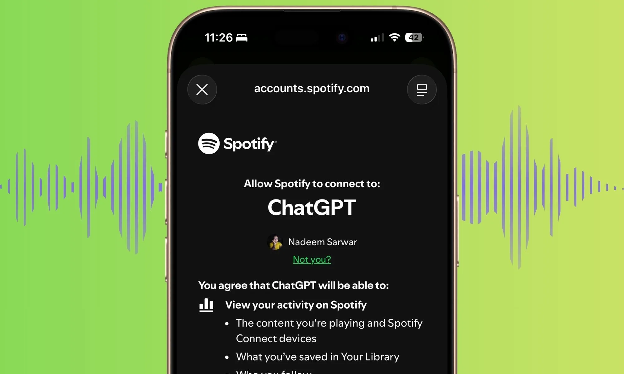 Spotify and ChatGPT integration.