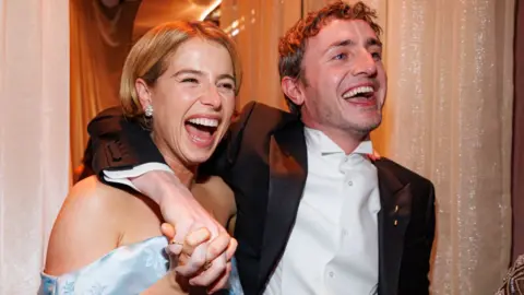 Getty Images Jessie Buckley and Paul Mescal at the 83rd Annual Golden Globes held at The Beverly Hilton on January 11, 2026 in Beverly Hills, California.