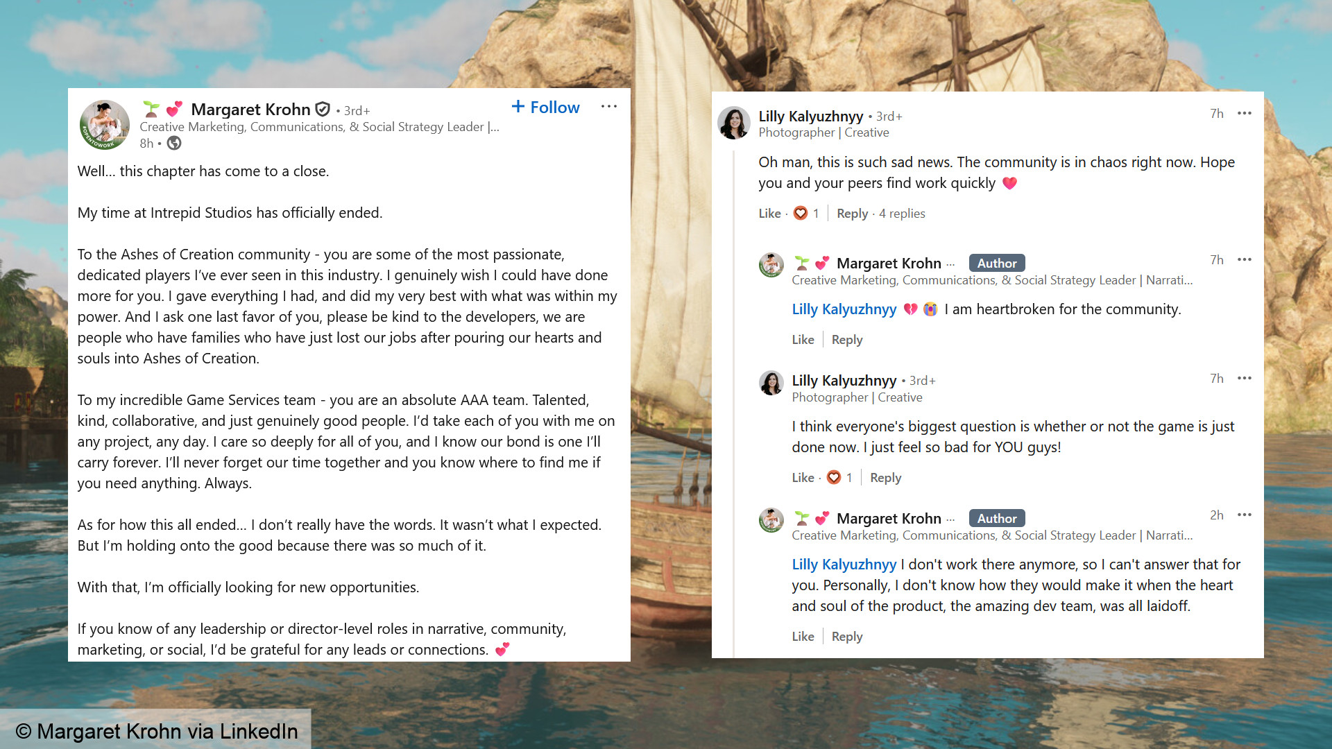 Ashes of Creation - Margaret Krohn writes: 