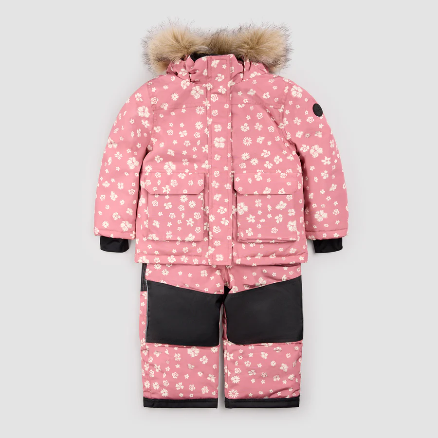 Floral Print on Dusty Pink Snowsuit, Magical Valentine's Day