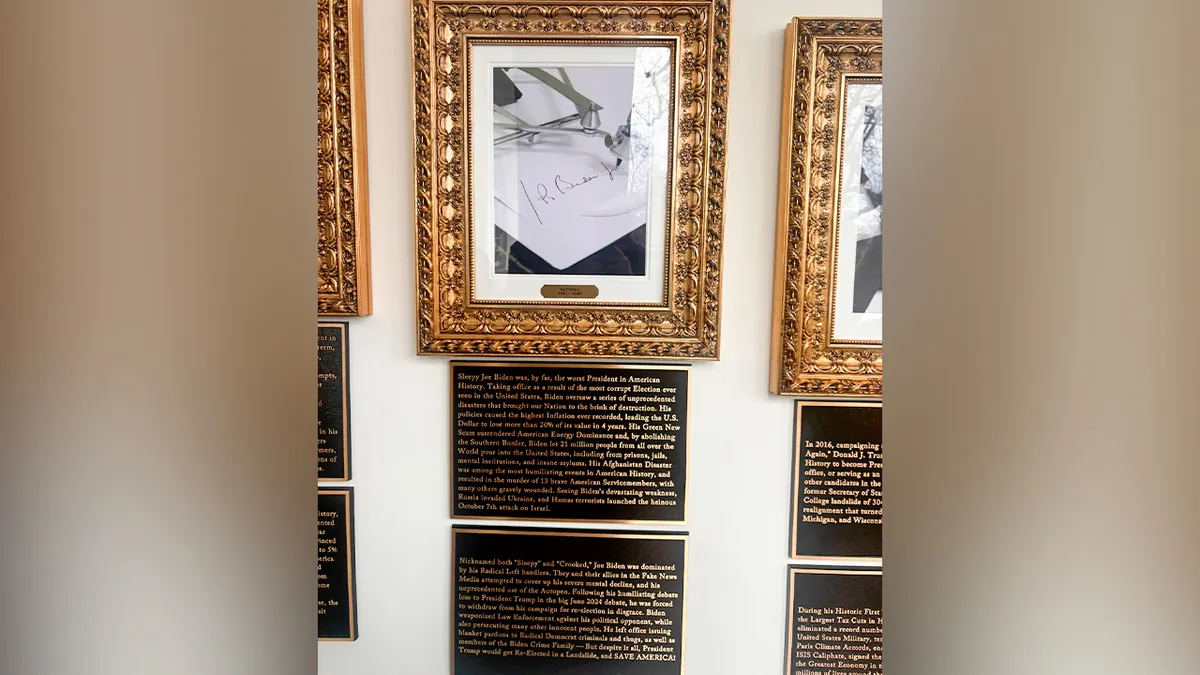 Former President Joe Biden's portrait in the 