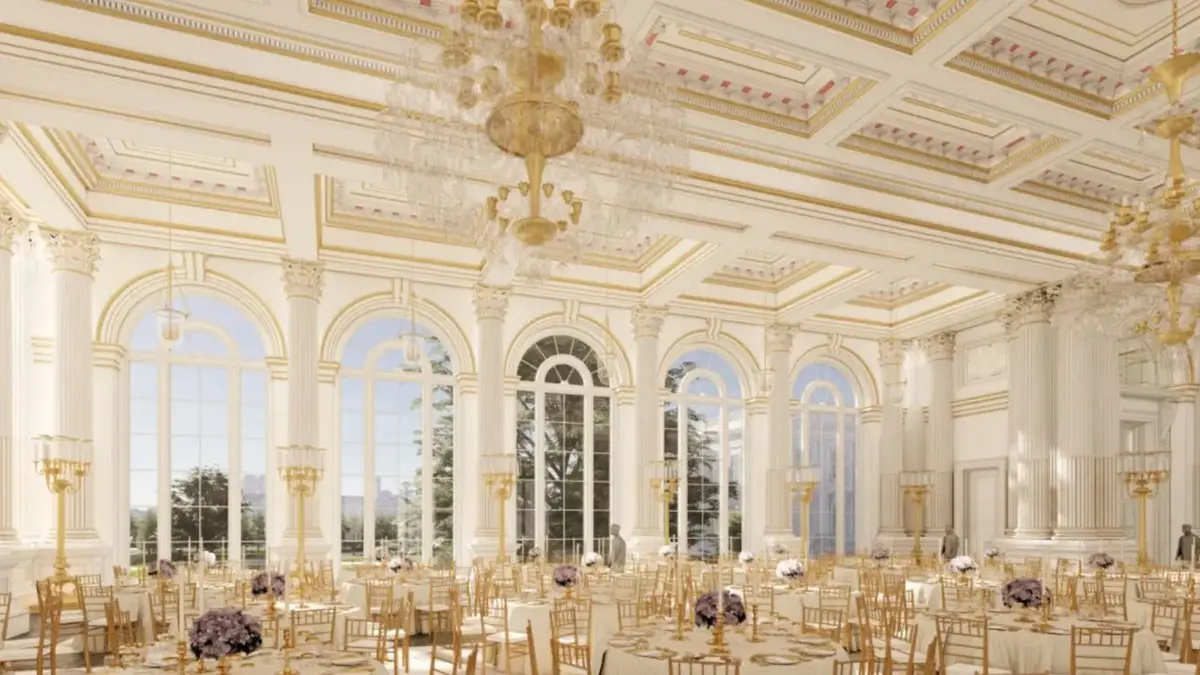 A rendering of the new White House ballroom.