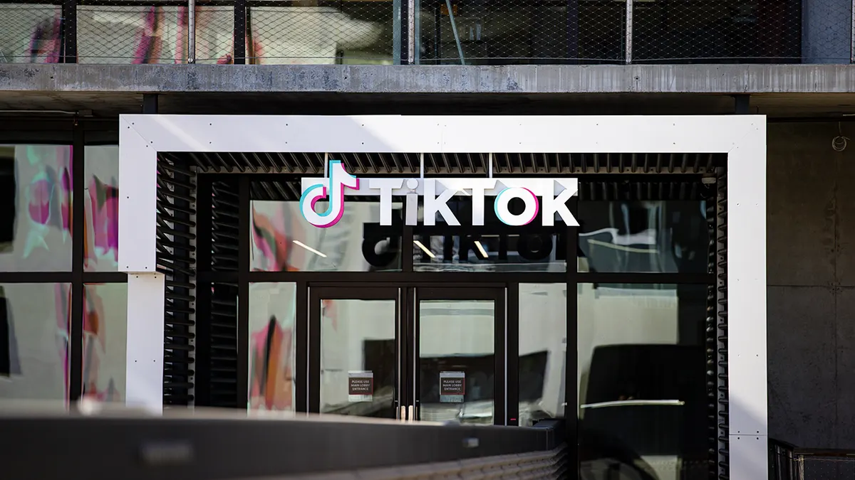Front entrance to the TikTok building.